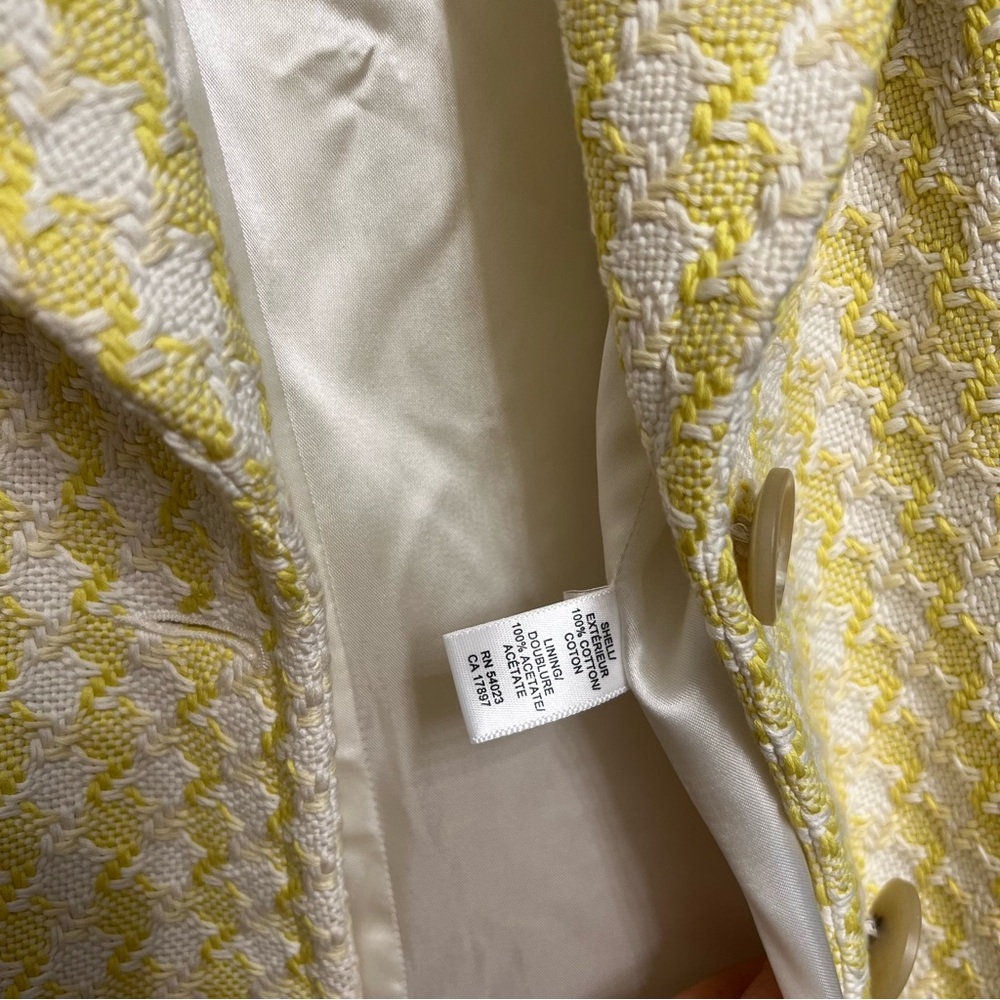 Banana Republic Yellow and White Trench Coat - Picture 7 of 7